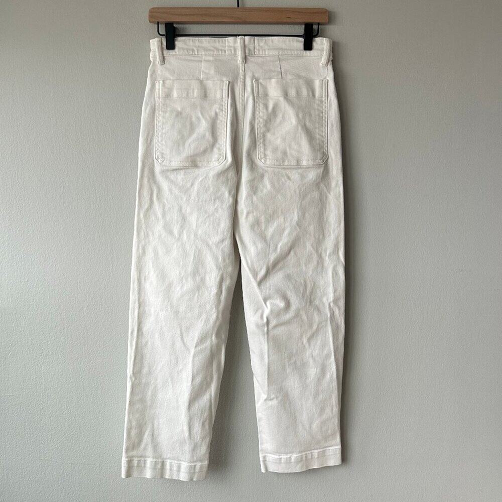 Everlane Straight Leg Cropped Pants Women 6 Bone White - Picture 6 of 12